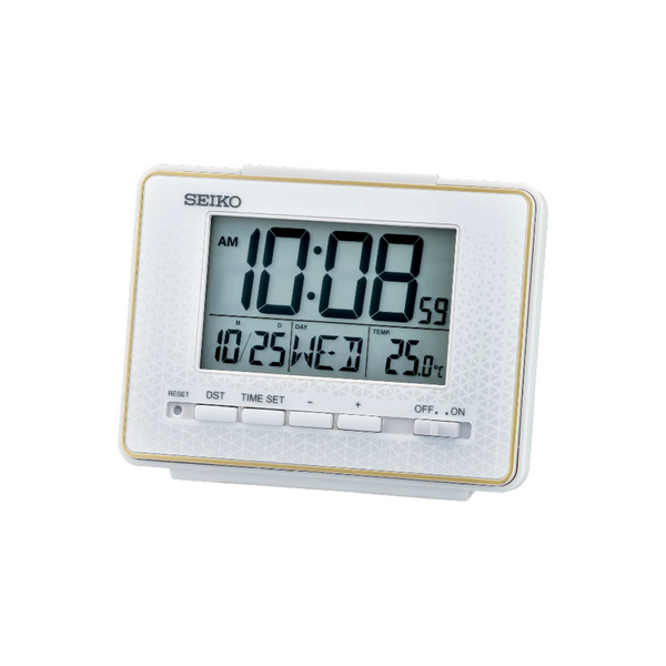 Seiko Digital Alarm Clock QHL096W 12.3cm