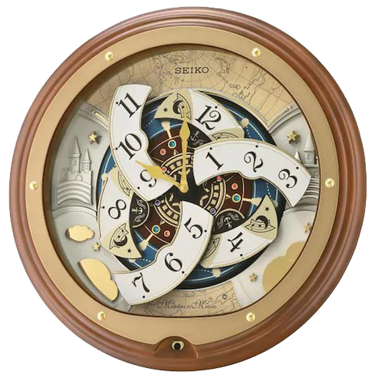 MELODIES IN MOTION ROUND MUSICAL WALL CLOCK QXM381B